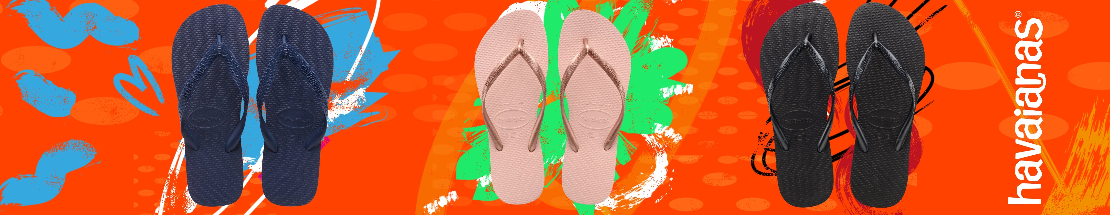 Chinelos da Havaianas de diferentes cores e modelos. Compra já as tuas Havaianas favoritas para este verão!
