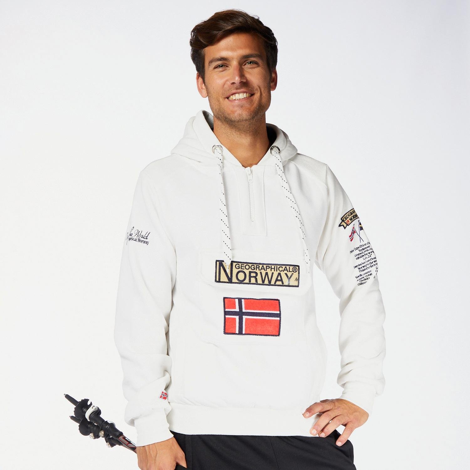 Geographical Norway Gymclass Hombre - Sudadera con capucha y bandera de  Noruega Negro