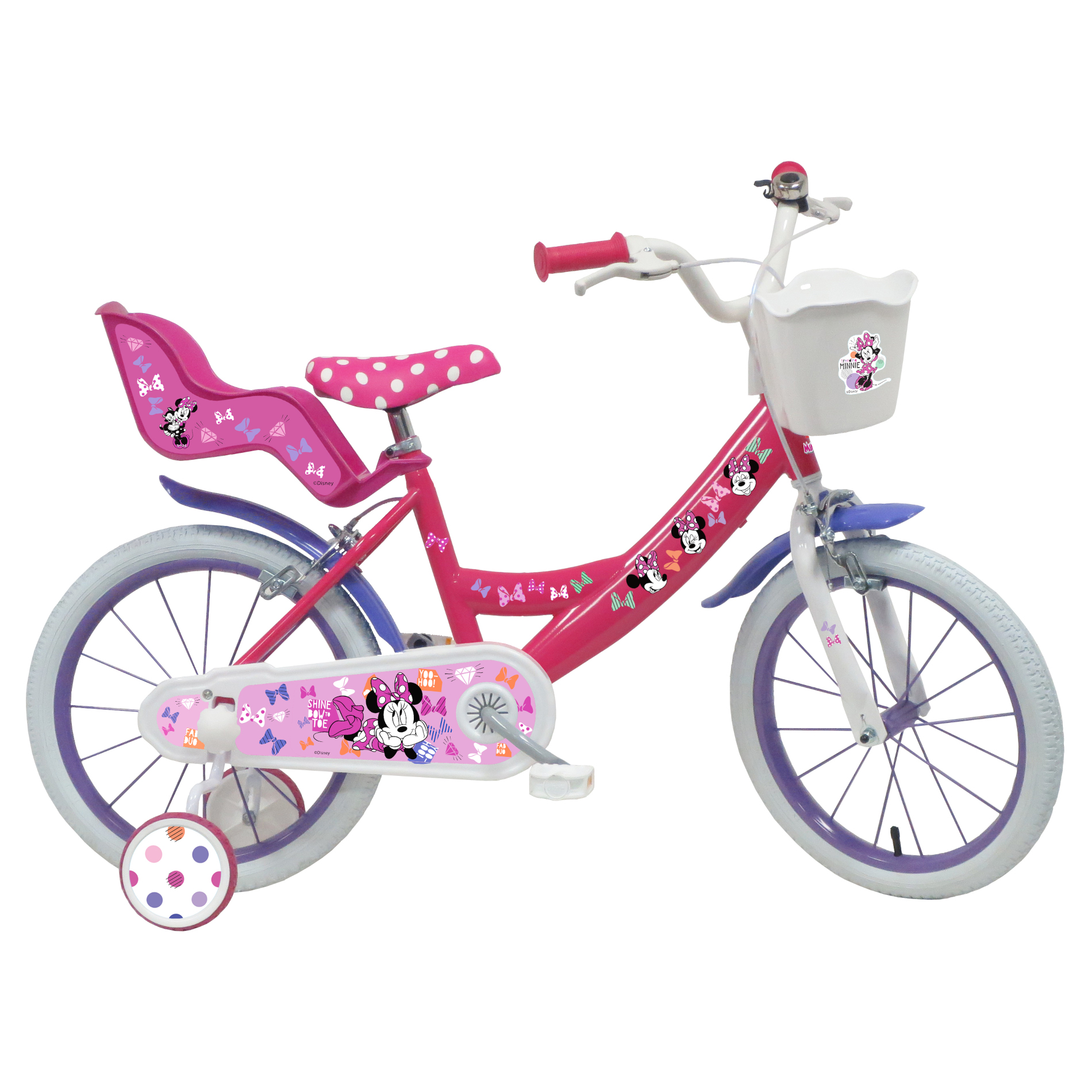 Bicicleta Niña 16 Pulgadas Minnie Mouse 5-7 Años - Rosa