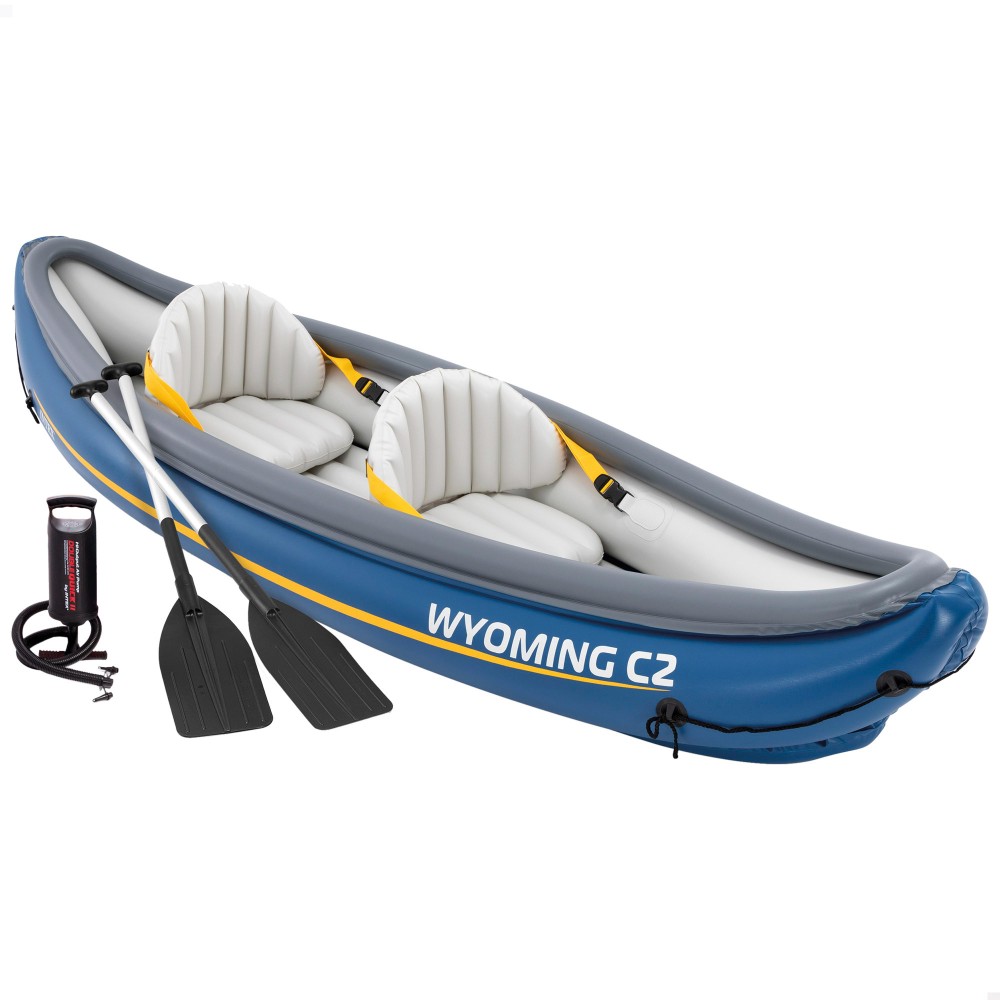 Kayak Hinchable 2 Plazas C/remos + Hinchador Wyoming C2 Intex