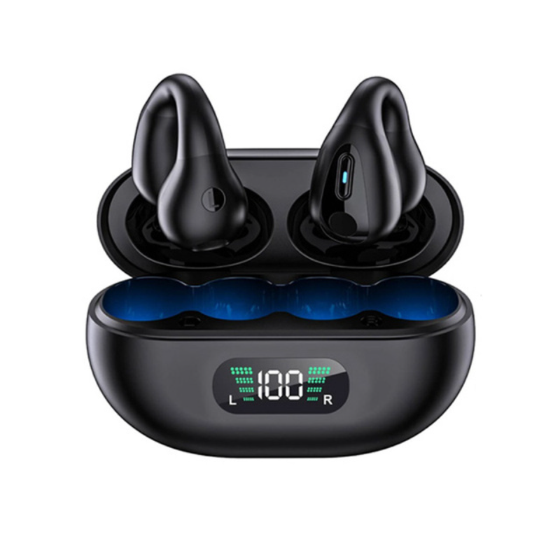 Auriculares Klack Bluetooth 5.3 Por Conducción Osea Con Funda De Carga -  Negro