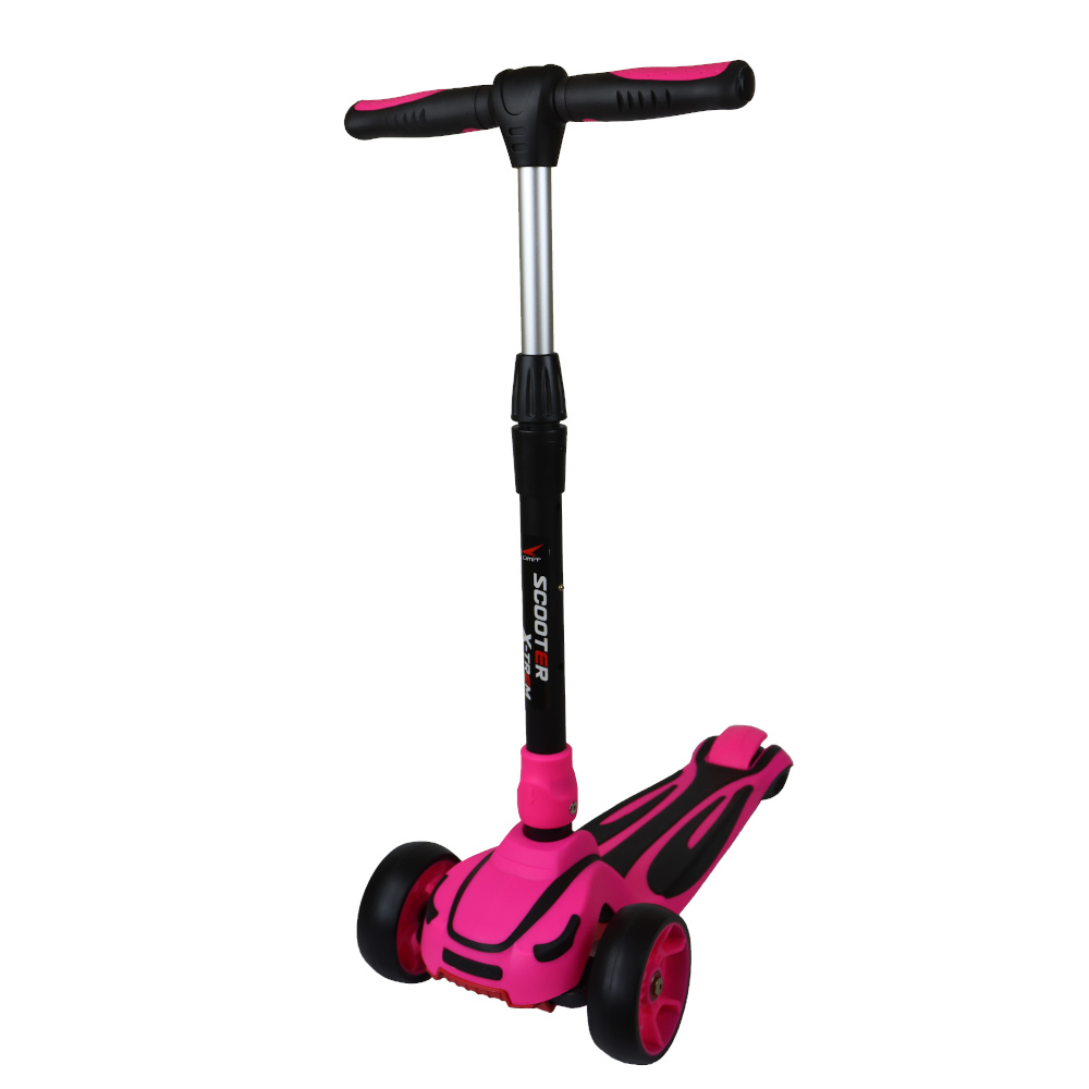 Patinete infantil de 3 ruedas de hasta 50 kg, freno en C, LED, niño y niña,  color rosa