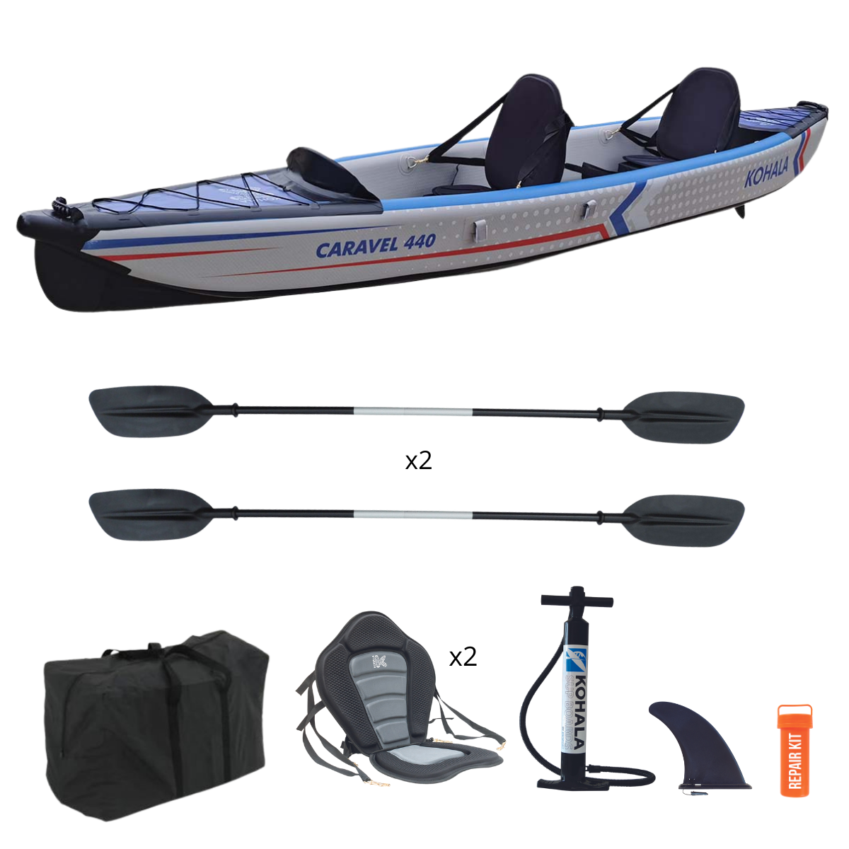 Kayak hinchable Intex Explorer k2 + 2 remos - 312x91x51 cm, 2plazas, Kayak  mar