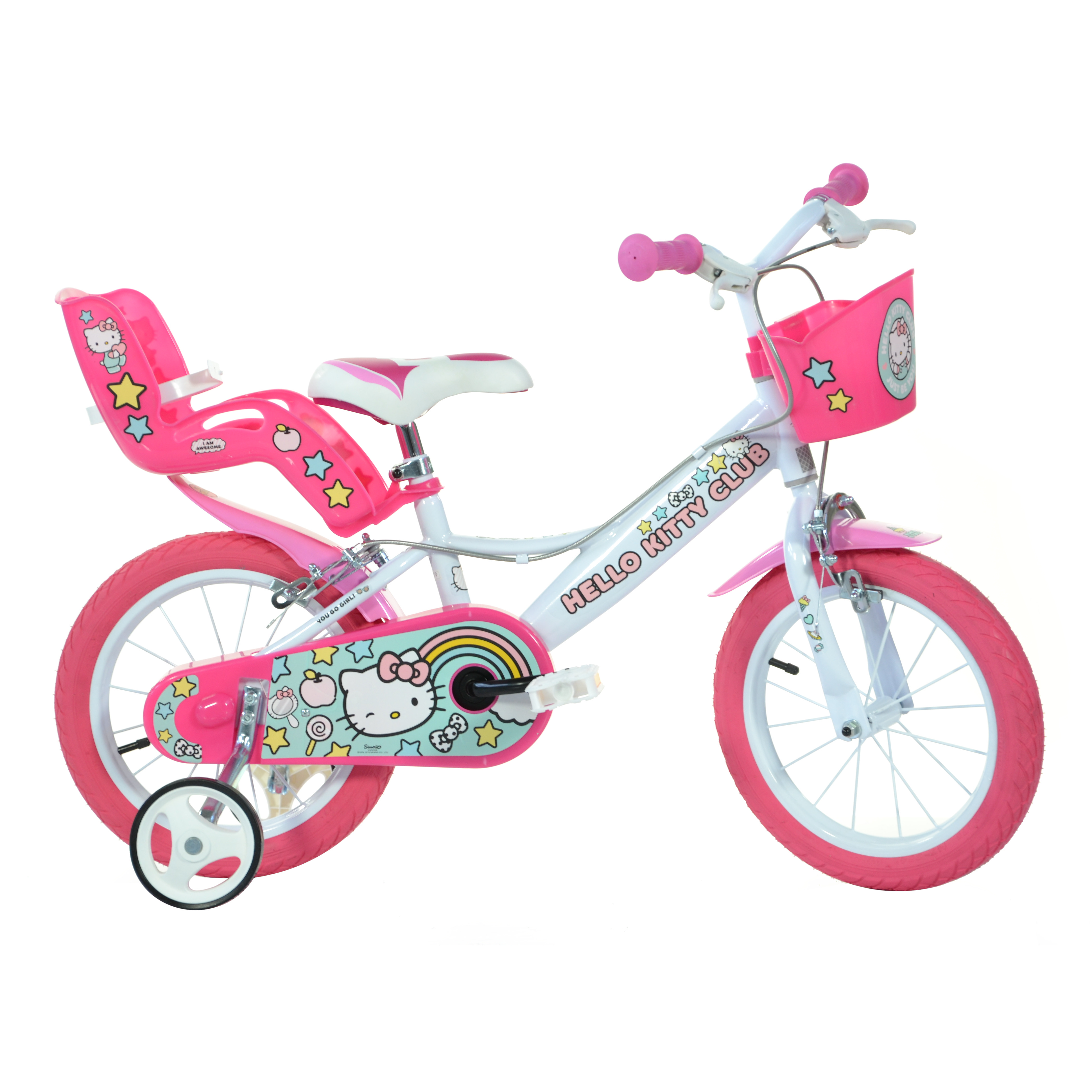vidaXL Bicicleta para niños 24 pulgadas rosa y blanco