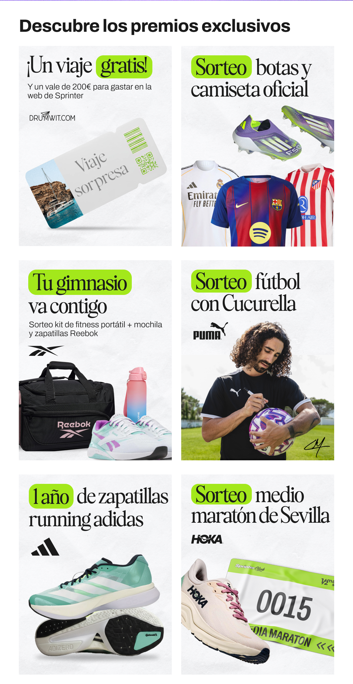 Descubre los premios exclusivos