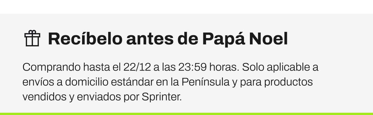 Sprinter envíos Navidad