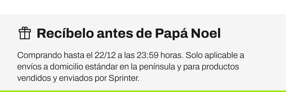 Sprinter promoción envío Navidad