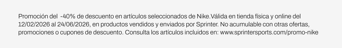 Promoción Nike del 40% de descuento
