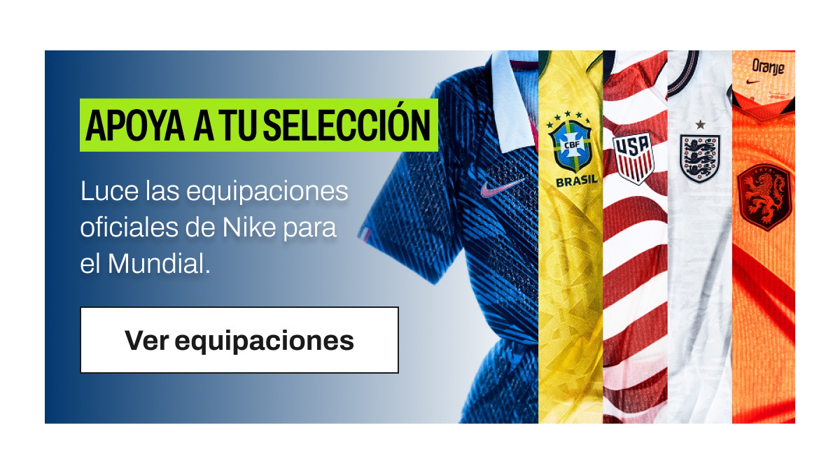 Banner Equipaciones oficiales de selecciones Nike botón ver equipaciones