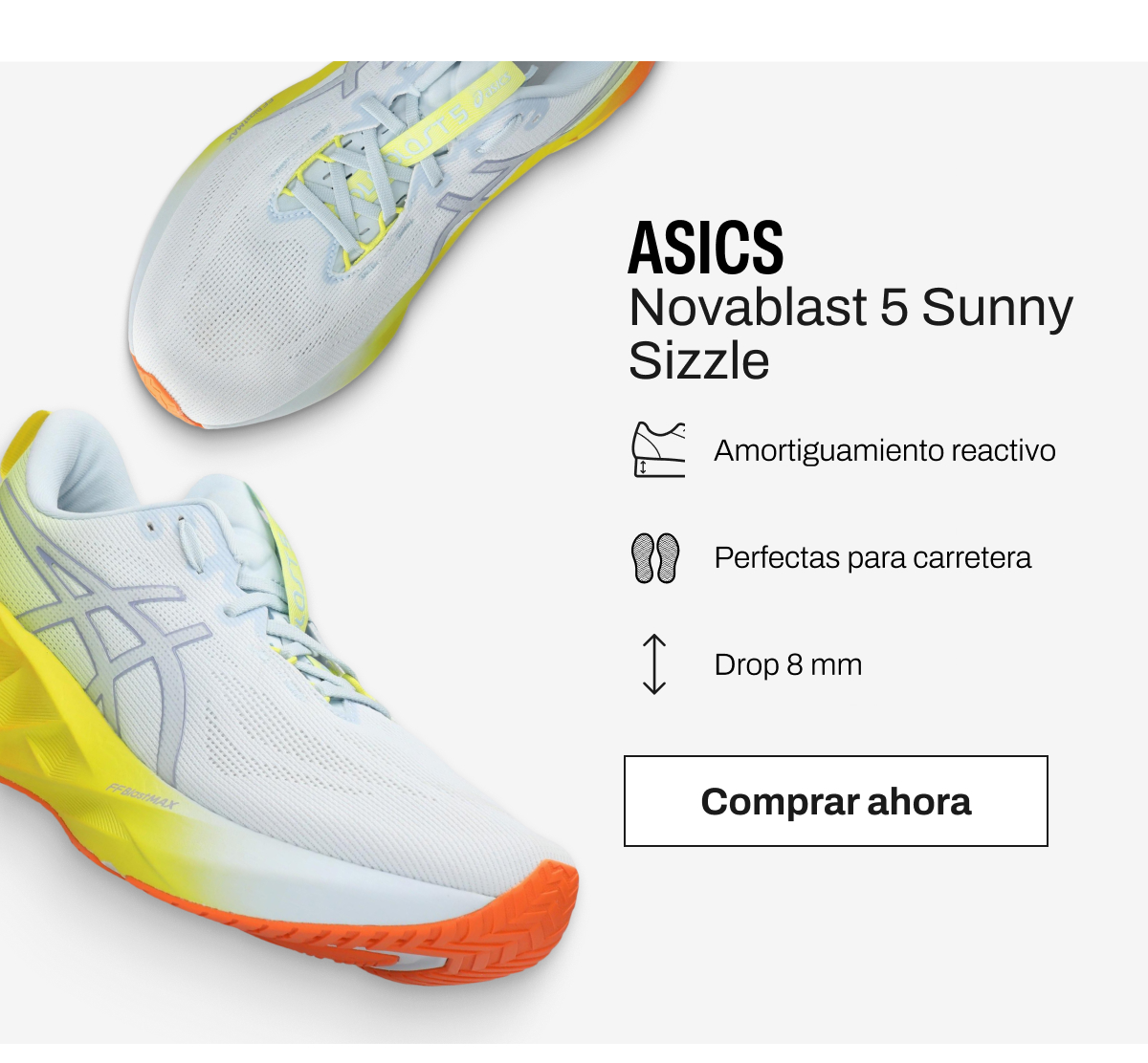 Zapatillas de running ASICS Novablast 5 Sunny Sizzle botón comprar ahora
